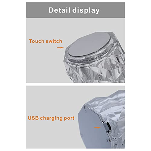 Touching Control Rose Crystal Lamp -16 Color Changing Creative Romantic Night Light, Acrylic Led Crystal Bedside Decorative Lamps Rechargeable Table Lamp With Remote Dimmable Gradient & Dynamic Mode #TOP3