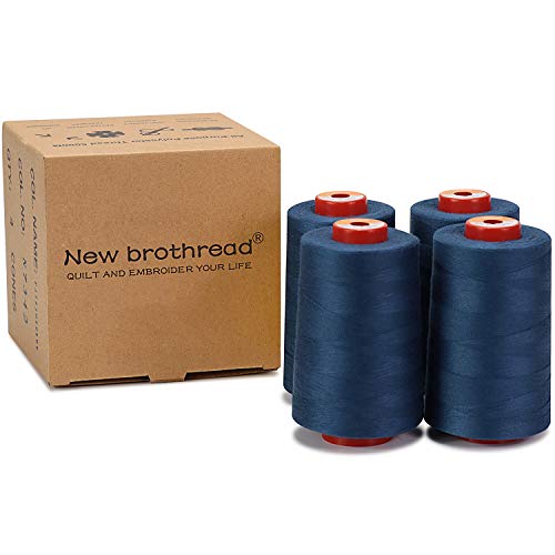 Image of New brothread - 28 Options - 4 Large Cones of 5500Y Each All Purpose Spun Polyester Thread 40S /2 (Tex27) for Sewing, Quilting, Piecing, Serger and Overlock - Blue Moon