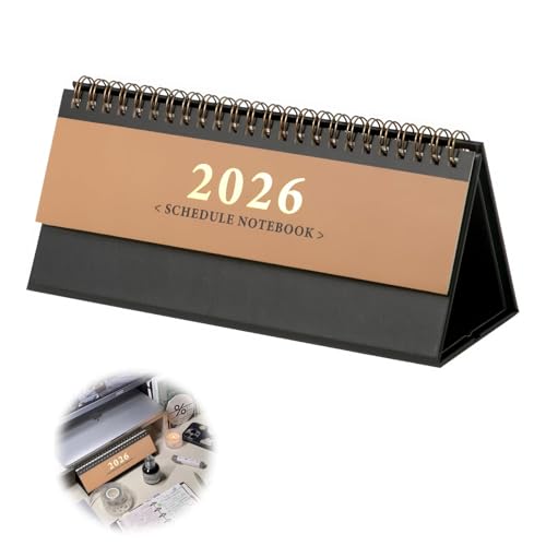 RTRTGS Calendario de sobremesa 2025 2026 – Calendario semanal de octubre de 2025 a diciembre de 2026, 18 meses, año escolar, calendario mensual giratorio con planificador mensual detallado