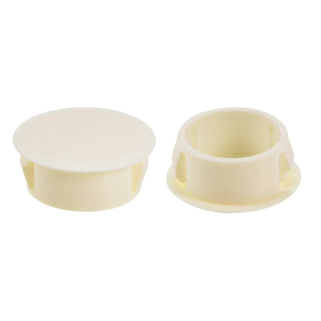 uxcell Hole Plugs Beige Plastic 19mm(3/4-inch) Snap in Locking Hole Tube(18.5-19mm) Steel Furniture Fencing Post Pipe Insert End Caps for Fitness Equipment 50 Pcs