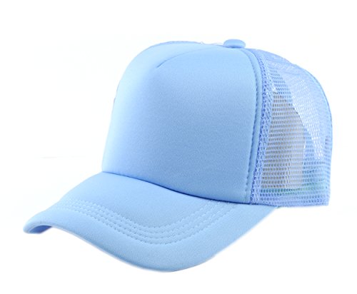 Image of NYFASHION101 Plain Mesh Trucker Hat - Breathable 6-Panel Daily Snapback Cap, Customizable Ideal for DIY Embroidery & Patches