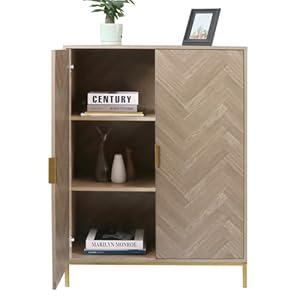 Anmytek2doorwoodaccentstoragecabinet43hnaturaloaktallsideboardfurniturewithadjustableshelvesforlivingroomkitchenh0034 Urban Country Home Decor Anmytek 2 door wood accent storage cabinet 43 h natural oak tall sideboard furniture with adjustable shelves for living room kitchen h0034 urban country home decor