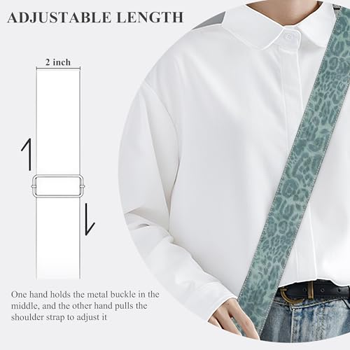Image of Purse Straps Replacement Crossbody,Crochet Purse Strap for Handbags,Wide Shoulder Straps for Bags(1-Leopard Green)
