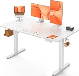ErGear Scrivania Regolabile in Altezza per Ufficio e Computer 140 x 70 cm, Con Pannello Intelligente a 4 Memorie e Piano Assemblato
