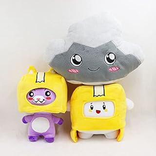 Plush Foxy and Boxy Rocky Box Soft Stuffed Plushies with Removable Cartoon Robot Doll Soft Toy for Gifts Kids and Fans (Set of 3)