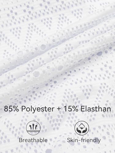 SHEKINI Elegant Lace Women Skirted One Piece Swimdress V Neck Swimsuits Tummy Control Modest Skirtini Bathing Suits3