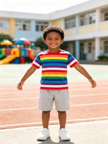 Image of Magic Park 6M-14Y Kid Striped T-Shirt Boys Cotton Tee Basic Top