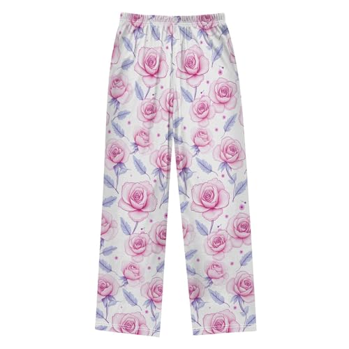 senya Pajama Pants Sleep Pants Light Pink Rose for Age 6-142
