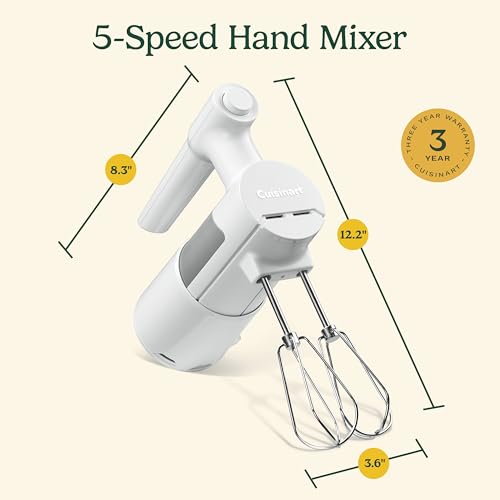 Cuisinart 5 Speed Hand Mixer, HM-150, White - image 7