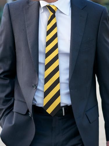 Image of Luckyvestir Striped Ties for Men Classic 3.15 inch Men's Tie Formal Neckties for Business Graduation Dinner Wedding