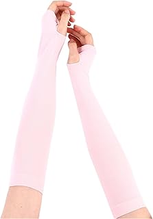 CEHJZQRPL Mangas de protección Solar for Brazos (Paquete de 3 Pares), Multicolor, 58 cm de Largo, poliéster(Pink)