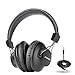 Avantree Audition Bluetooth 5.0 40 ore Cuffie wireless/cablate sopra l'orecchio con microfono per guardare la TV del computer, Cuffie stereo Hi-Fi extra comode e leggere per PC portatile - Grigio