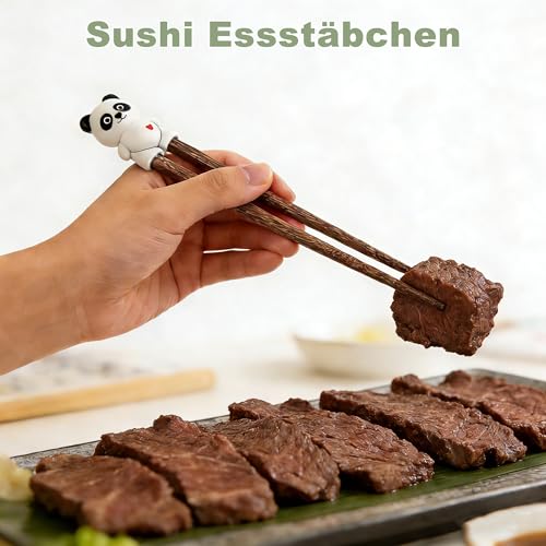 3 Paar Essstäbchen Hilfe, Essstäbchen für Anfänger mit Panda, Frosch und Dinosaurier Design, Praktisches Hilfen Set für Sushi Sushi Stäbchen Hilfen Leicht Zu Lernen Stäbchen Hilfe für Anfänger