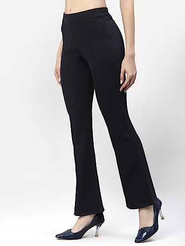 Image of POPWINGS Casual Solid Regular Fit Solid Trouser for Women || Pull On Trouser for Women || Semi-Formal Work Women Trouser for Summer || Stylish Western Trouser