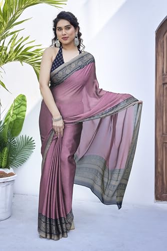 Image of MIRCHI FASHION Women Saree Ethnic Motif Print Chiffon | Breathable Lightweight Plain Weave Sari for Office and Daily Use (Available in 20 Designs)