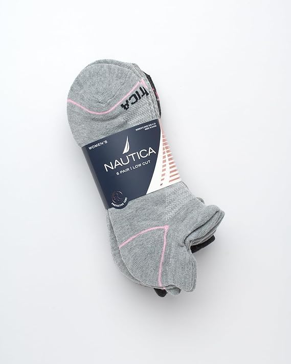 Nautica Womens Ankle Socks - 6 Pack Cushioned Low Cut Tab Breathable Athletic Socks with Arch Support Running Sock for Women2
