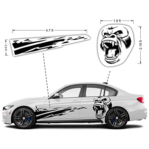 H2 Decal Side Large Decal For Car Truck | Transparent Film, Suitable For Light, White Color Car, Easy To Wrap And Remove, Pack For 2 Sides | Car Stripes Stickers For Car Hood, Car Wheel, Car Side | Side Large Decal Bumper Stickers For Dodge, Fords, Chevy, Ford Truck Decals, Aesthetic Car Accessories Personalized For Car Decor #TOP1