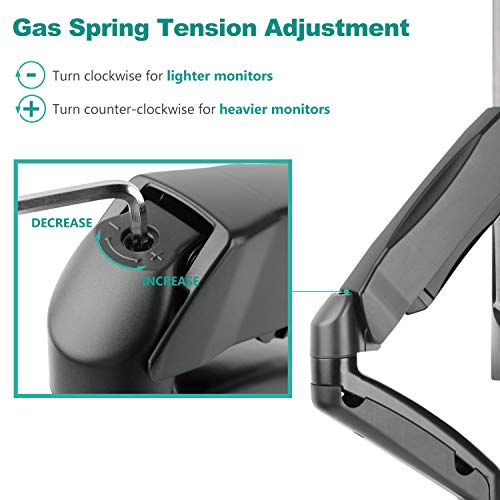 image for WALI Single LCD Monitor Fully Adjustable Gas Spring Desk Mount Fit 1 S