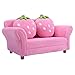 COSTWAY Kindersessel Sessel Sofa Kindercouch Babysessel Kindersofa Kindermöbel 90x54,8x48cm Korallen-Samt mit 2 Kissen (Rosa)