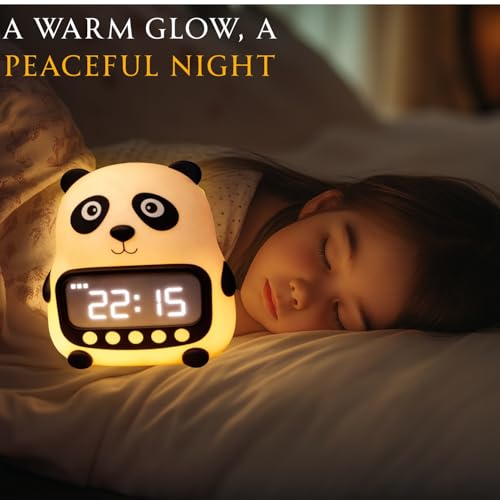 Image of One94Store Panda Shape Digital Alarm Clock with LED Display & Night Light | Snooze, Timer, Temperature Display | Kids Bedside Clock for Bedroom, Study Table & Home Decor