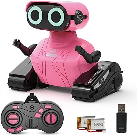 HONGCA Rechargeable Girl Robot Toy, Touch-Sense RC with LED Eyes, Dance Moves, Flexible Head/Arms, Gifts for Kids Ages 3+