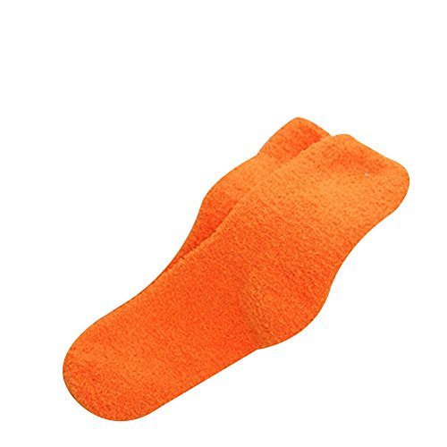 Powerfulline Women Girl Winter Warm Thicken Knit Warm Coral Fleece Fluffy Solid Color Sleep Bed Socks