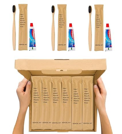 PRAKARTI Wooden Toothbrushes with Toothpaste (10g) | Disposable Travel Kit | Dental Kit In Bulk | Individually Wrapped | Hotels | Vacation Rentals | Homeless, Nursing (25 Kits)-image-15
