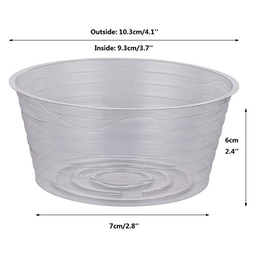 Idyllize 10 Pieces Of 4 Inch Clear Thin Deep Plastic Plant Saucer Drip Tray For Pots (4'') #TOP1