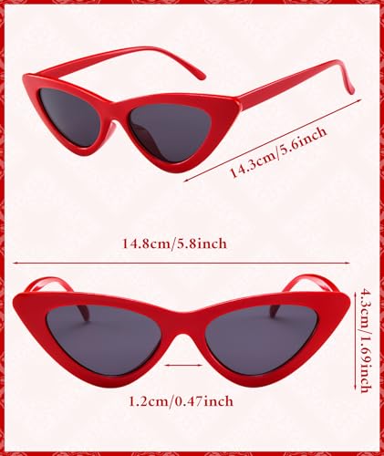 PLULON Vintage Narrow Cat Eye Sunglasses Women Men Sun Glasses Retro Cateye Boys Girls Birthday Summer Beach Pool Party3