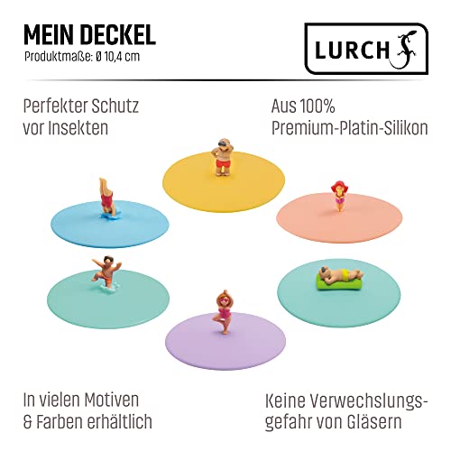 Lurch 210305 Mein Deckel Strandwache 3er Set Glasabdeckungen aus Premium-Platin-Silikon Ø10,5cm, Mittel, Bunt