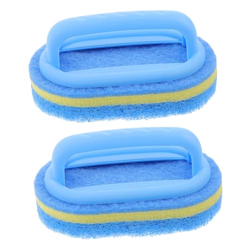 SEWOART Bathroom Cleaning Sponge Set 2 Pack of Kitchen Sponges Scrubbers for Tile Bathtub Non-damaging Sponge Brush Handle