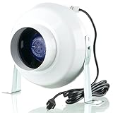 VENTS-US VK 150-6 Inch Centrifugal Inline Duct Fan in Plastic Casing with Up to 317 CFM, Great for High Static Duct Pressure Applications