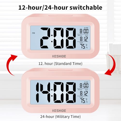 Image of Travel Digital Alarm Clock,Battery Operated with Backlight, Indoor Temperature, Desk Small Clock,Snooze Model,12 /24H Display for Bedrooms Heavy Sleepers Kids Travel Bathroom