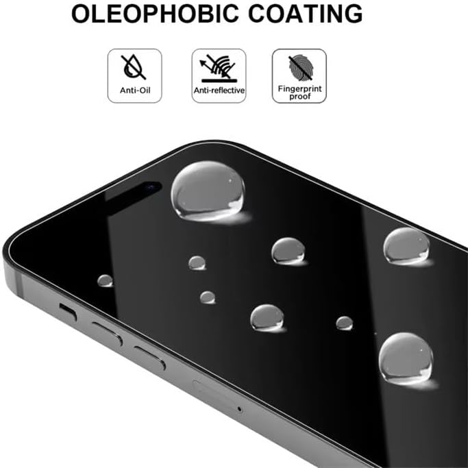 Miniatura 6 de HD CLEAR - Protectores de pantalla de vidrio templado 9H de aluminio y silicona 9H para iPhone 15 Pro Max - 3 unidades + 2 bonos película de