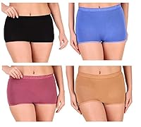 SHAPERX Cotton Women's Body Leg Boy Short Panties (Colors May Vary) (Pack of 4) Plus Size (5XL) Multicolour