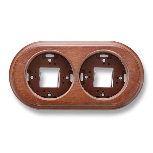 Peana de madera para Garby y Dimbler, mecanismos eléctricos vintage para pared - Accesorio para enchufes e interruptores de pared - Madera de haya color miel - Sin paso de cable - Peana Fontini