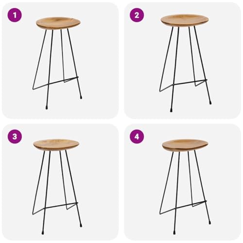 Tabourets de bar en teck pour une ambiance bistrot chaleureuse à la maison - 6