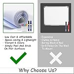 Large Whiteboard Sticker, ACVVIP Self-Adhesive Whiteboard Wall Sticker - 16.5" x 118"(42x300cm) - 8 Colors Markers & 1 Eraser Cloth - Dry Erase Board Sticker for Classroom, Home, Office - White