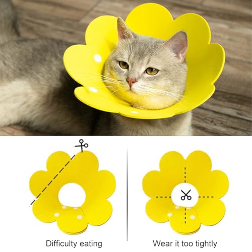 Katze Schutzkragen,Soft Weich Halskrause Katzenkragen, 2 Stücke Anti Biss Einstellbarer Halskrausen für Katzen,Einstellbarer Halskrause Katzen Halsband,Weich Verstellbar Genesungshalsband Haustier