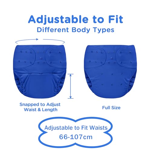 Miniatura 2 de Littleforbig Cubrepañales Lavable Y Ajustable, Reutilizable, Impermeable, Cómodo, Para Adultos, Talla Única, Color Azul Oscuro