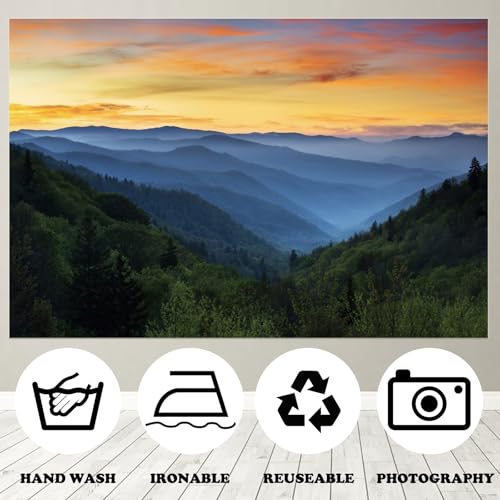 Fondo Fotográfico de Tela 7x5ft Montaña Amanecer miniatura 3