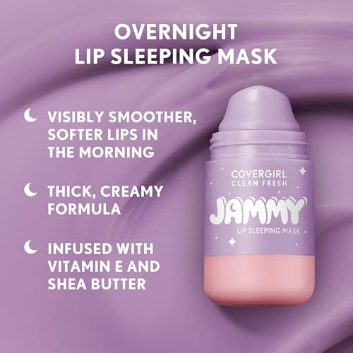 COVERGIRL Clean Fresh Jammy Lip Sleeping Mask, Lavender Scent, with Avocado & Grape Seed Oils, No-Touch Applicator – 10 Whipped Lavender - image 5