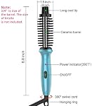 PHOEBE Mini Travel Curling Iron 3/4 Inch Dual Voltage Ceramic Tourmaline Ionic Curler - Professional Anti-Scald Portable Styling Brush for Short Hair (Blue)
