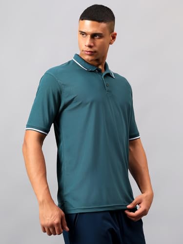 Image of Vector X Adults Mens Sports Wear Polyester Half Sleeves All Day Wear tee Shirt Polo T Shirt Detailing with Contrast Color Tipping on Sleeves & Collar for Casual Wear Regular Fit Tshirts