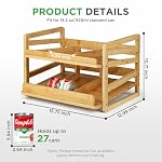 2 Tier Bamboo Rolling Can Rack Organizer for Pantry Up To 27 Cans - Image 2