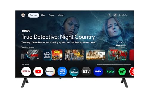 RCA 50-Inch UHD Smart Google TV, Frameless LED Display with HDR10, Wi-Fi and Bluetooth, Google Assistant Built-in, Compatible with Alexa
