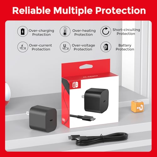 Image of 2-Pack 10ft Charger for Nintendo Switch 2-20V 3A 60W AC Adapter Fast Charging with 10ft USB C Cable - Compatible with Switch /OLED /Lite /Steam Deck - Support 4K TV Mode - Original Quality