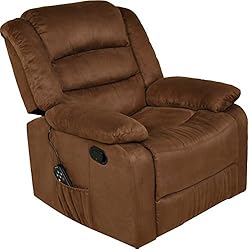 Relaxzen Longstreet Rocker Recliner with Massage, Heat and Dual USB