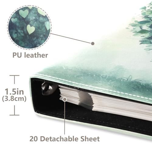 Álbum de Fotos Autoadhesivo DIY Scrapbook Álbum San Valentín Árbol de Corazón Verde Encuadernador de 3 Anillos Libro de Fotos 40 Páginas 8x10 para Memorias miniatura 4