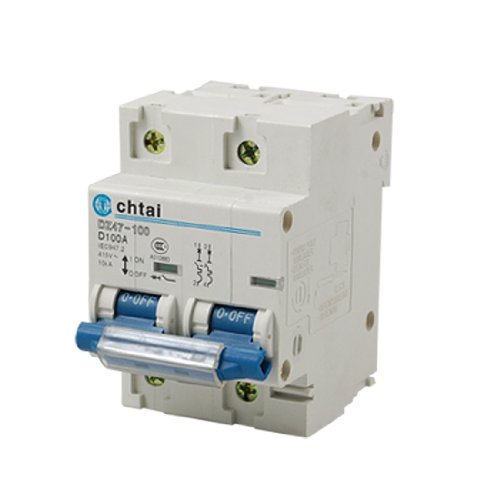 Mini disjoncteur électrique 2 pôles 100A DZ47-100 courbe D bipolaire